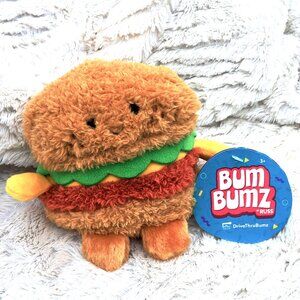 SOLD Russ Bum Bumz Burger Plush Soft Burger Beanie Plushie Fast Food